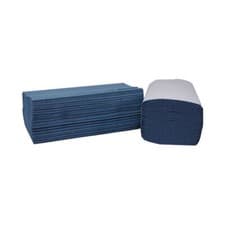Image of 2Work 1-Ply I-Fold Hand Towels Blue 20 x 180 Sheets (Pack of 3600) 2W70104
