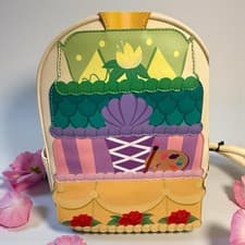 Image of Loungefly Disney Princess Layered Cake Mini Backpack With Little Side Purse NWT