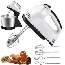 Image of Electric Hand Mixer – 7 Speed Whisk with Stainless Steel 2L Bowl For Baking