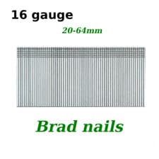 Image of 16 G Ga Gauge Galvanized Brad nails 20 25 30 32 38 40 45 50 64 mm