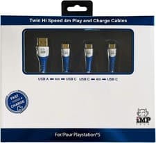 Image of IMP (4m) Braided Fast Charge & Play Cable TWIN Pack (PS5)