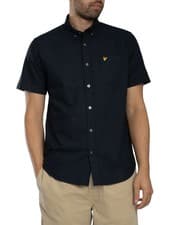 Image of Lyle & Scott Men's Short Sleeved Oxford Shirt, Blue