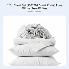 Image of 4 Pieces Duvet Cover Set Percale Weave Bed Linen Pre-Washed for Bedroom,