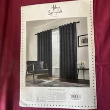 Image of Roma Woven Lined Textured Navy Curtains W66" x D72" Helena Springfield,