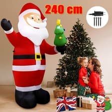Image of 8FT Christmas Inflatable Outdoor Decoration Giant Santa Claus Christma With LED