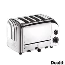 Image of Dualit 4-Slice Toaster - Polished Stainless Steel (40590) with sandwich cage