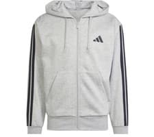 Image of Adidas ESSENTIALS 3 STRIPES FLEECE HOODIE COLOUR Grey