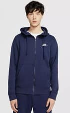 Image of Nike Sportswear Club Fleece Full-Zip Hoodie Navy Blue (Size L)