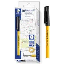 Image of Staedtler Stick 430F Ballpoint Pen Fine 4 Colours Available Pack of 10