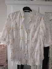 Image of Cruz Clothing Size 18 Crinkle Cotton Blend Embroidered Blouse. New