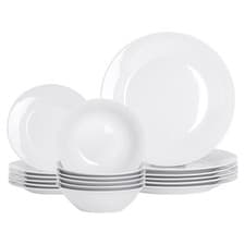 Image of 18 Pack White Porcelain Dinner Set