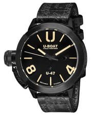 Image of U-Boat Classico U-47 AB1 Automatic Black PVD black Dial Leather Mens Watch 9160