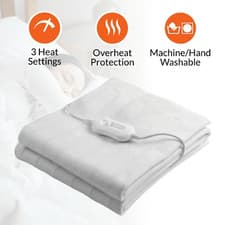 Image of Winter Warmer Electric Blanket Heated Under Blanket Fast Heat Up 3 Heat Settings