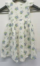 Image of Monsoon Girls Rosie Blue White Dress Size 2-3yrs/92-98cm| REF U1#