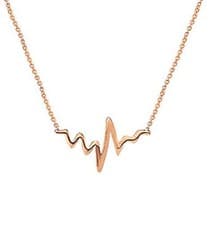 Image of 14K Rose Gold Heartbeat Necklace 16 to 18 inch Adjustable Chain Lobster Claw