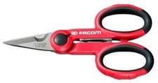Image of Facom Tools Scissors 45mm Blade 143mm Long Electrician Scissors Titanium Coated