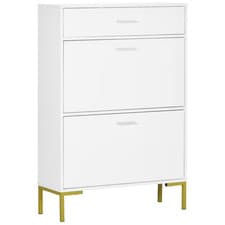 Image of 4 Drawer Shoe Cabinet with Flip Doors for Hallway, Entryway, White