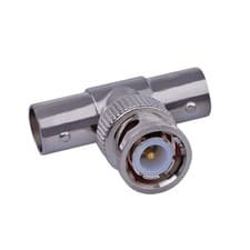 Image of BNC Male to 2 Female Plug RF Coaxial T Adapter BNC Female 3 Way Splitter