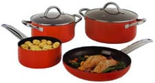 Image of Russell Hobbs Riviera 4-Piece Cookware Set Ceramic Non-Stick Induction Safe 6456