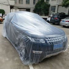 Image of Universal Clear Plastic Temporary Disposable Car SUV Covers Waterproof Dust LL