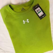 Image of Under Armour Rival Fleece Crew Sweatshirt Lime Green