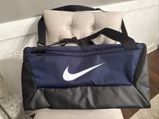 Image of Nike Mens Brasilia Training Duffel Bag 41L Navy White Black Gym DM3976 410