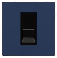Image of BG Evolve Matt Blue Single RJ11 Telephone Socket PCDDBRJ111 - Black Insert