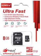 Image of 8GB Class 10 80MB/s MicroSD Memory card for Sandisk Clip Jam MP3 Music Player
