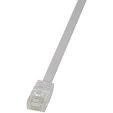Image of LogiLink CF2101U Cat.6 U/UTP SlimLine Flat Patch Cable, 15 Meter Length, White,