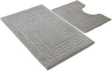 Image of Greek Key Pattern Bath Mats 2 Piece Sets Non Slip Bathroom Mat, Soft Washable Ru