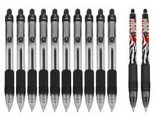 Image of Zebra Z-Grip Retractable Ballpoint Pen Black Ink Pack of 10 + 2 Red Flame