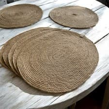 Image of Set Of 4 Handmade Oval Jute Placemats UK Crafted Custom Sizes Available
