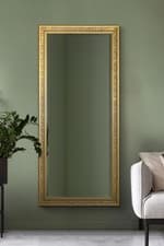 Image of Large Mirror Shabby Full Length Leaner Long Gold Wall 5Ft4 X 2Ft5 163cm X 73cm