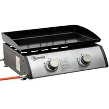 Image of Outsunny Portable Gas Plancha BBQ Grill with 2 Stainless Steel Burner, 6kW