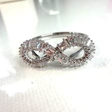Image of Swarovski Ring Hyperbola Infinity Size 60 UK R Cocktail Crystals RRP £119