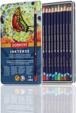 Image of Derwent Inktense Pencil Tin Assorted Colours Set of 12 (BRAND NEW)
