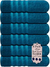 Image of 6 X Jumbo Bath Sheet Towels 100% Egyptian Cotton Large Bathroom Towel Set 500GSM