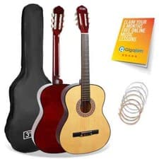 Image of 3rd Avenue 3/4 Size Classical Guitar Pack with 6 Months FREE Lessons, Bag and -