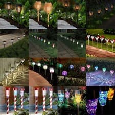 Image of Solar Powered Fence Lights Wall Door Step Led Light Outdoor Garden Lighting