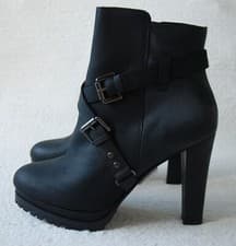 Image of Allsaints Aden Leather Ankle Boot Black Size 7/40 RRP £248 BNIB