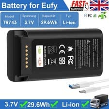 Image of ✅8000mAh Security Rechargeable Battery For eufy Video Doorbell E340/C31 w/ Cable