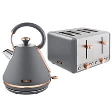 Image of Tower Cavaletto Pyramid Kettle and 4 Slice Toaster Set Grey