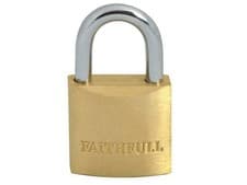 Image of Faithfull Brass Padlock 25Mm 3 Keys FAIPLB25