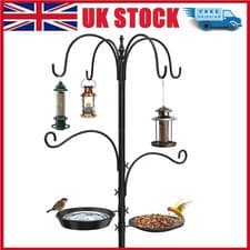 Image of Bird Feeders Hanging Station Free Standing Bird Feeder for Outdoor Garden 6 Hook