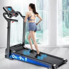 Image of Treadmill Electric Running Walking Machine Manual 9% Incline Home Gym Folding UK