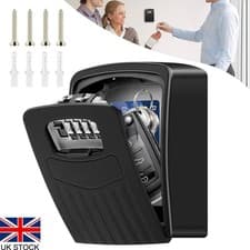 Image of 4-Digit Combination Lock Box, Wall Mounted for Home Garage Office School New