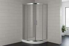 Image of Quadrant Shower Enclosure 700 800 900mm 6mm Glass Twin Sliding Doors Chrome