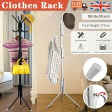 Image of 14 Hooks Coat Stand Coat Hat Jacket Umbrella Floor Standing Rack Clothes Hanger