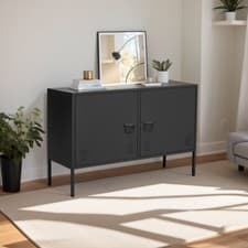 Image of Steel Cabinet Sideboard Metal Office Storage Cupboard 1/2/3 Doors Console Home