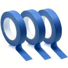 Image of BLUE MASKING TAPE 50M X 25MM-50MM PAINTERS DIY CRAFTS UV-RESISTANT CLEAN PEEL